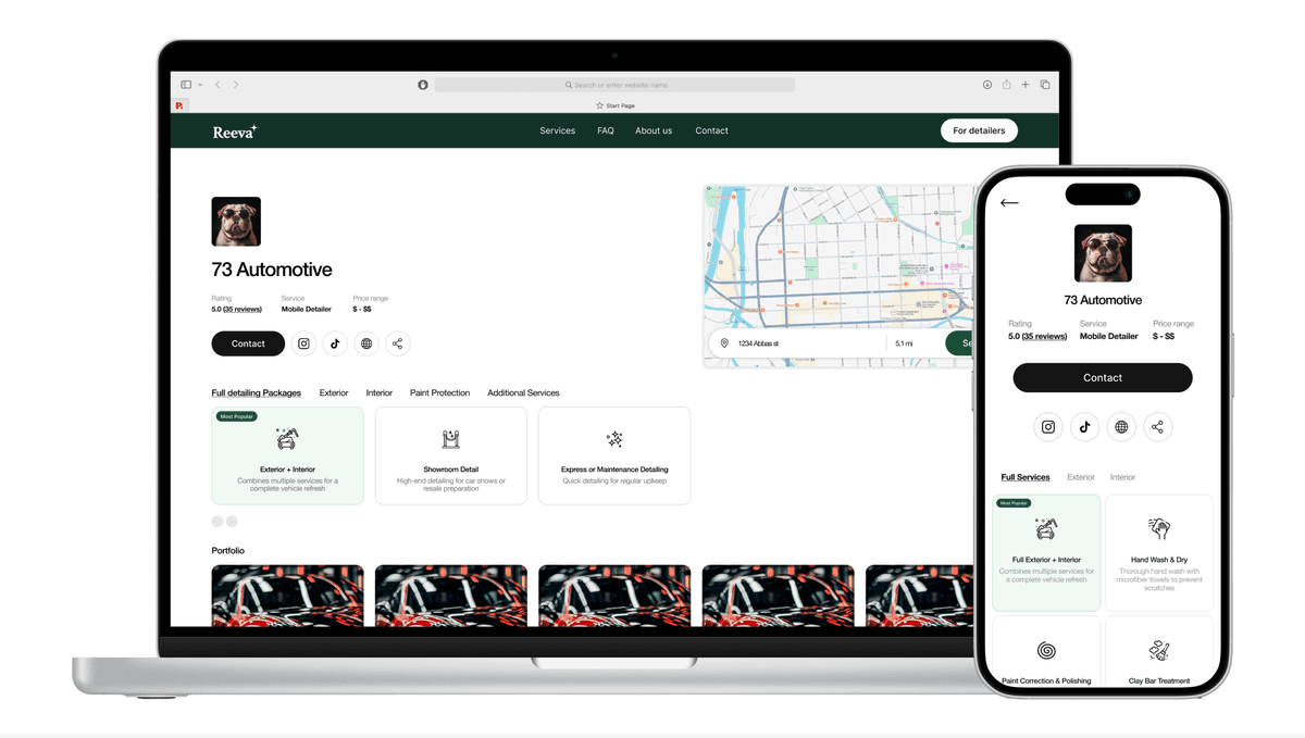 Platform preview on laptop